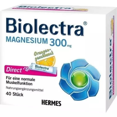 BIOLECTRA Magnijs 300 mg Direct Orange Sticks, 40 gab