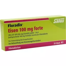 FLORADIX Dzelzs 100 mg forte apvalkotās tabletes, 20 gab