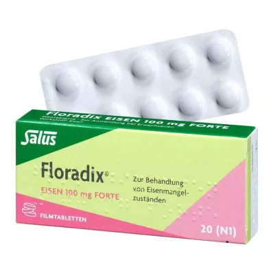 Floradix iron 100 mg forte apvalkotās tabletes, 20 gab