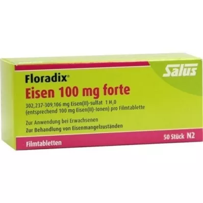 FLORADIX Dzelzs 100 mg forte apvalkotās tabletes, 50 gab