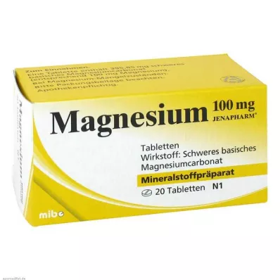 MAGNESIUM 100 mg Jenapharm tabletes, 20 gab MAGNESIUM 100 mg Jenapharm tabletes, 20 gab