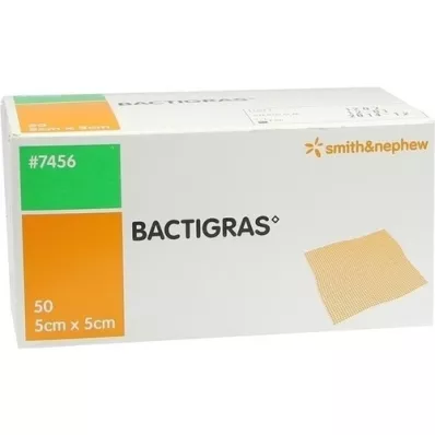 BACTIGRAS Antiseptiska parafīna marle 5x5 cm, 50 gab