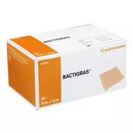 BACTIGRAS Antiseptiska parafīna marle 5x5 cm, 50 gab