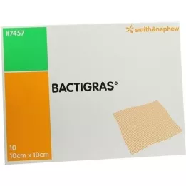 BACTIGRAS Antiseptiska parafīna marle 10x10 cm, 10 gab