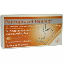 PANTOPRAZOL Hennig pret grēmas 20 mg msr. tabletes, 7 gab