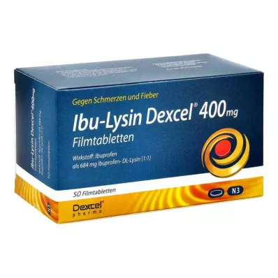 Ibu-lysine Dexcel 400 mg apvalkotās tabletes (50 gab.)