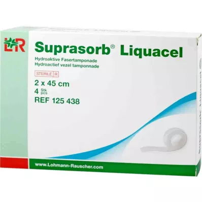 SUPRASORB Liquacel hidroaktīvo šķiedru kompozīts 2x45 cm, 4 gab