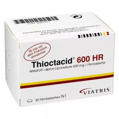 THIOCTACID 600 HR apvalkotās tabletes, 30 gab THIOCTACID 600 HR apvalkotās tabletes, 30 gab