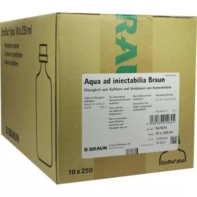 AQUA AD injectabilia Ecoflac Plus infūziju šķīdums, 10X250 ml