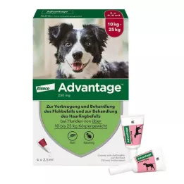 ADVANTAGE 250 šķīdums suņiem 10-25 kg, 4 gab