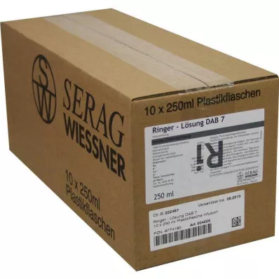 Ringera šķīdums DAB 7 plastmasa, 10X250 ml Ringera šķīdums DAB 7 plastmasa, 10X250 ml