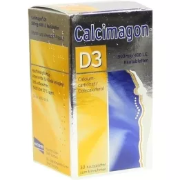 CALCIMAGON D3 košļājamās tabletes, 30 kapsulas