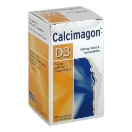 CALCIMAGON D3 košļājamās tabletes, 30 kapsulas