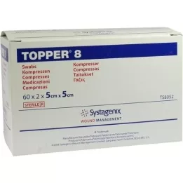 TOPPER 8 Compr.5x5 cm sterili, 60X2 gab