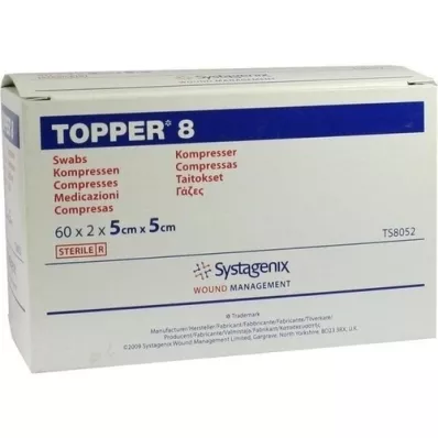 TOPPER 8 Compr.5x5 cm sterili, 60X2 gab