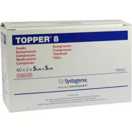 TOPPER 8 Compr.5x5 cm sterili, 60X2 gab
