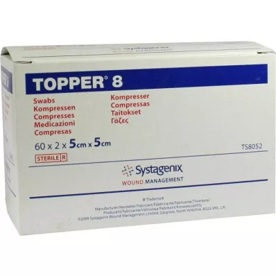 TOPPER 8 Compr.5x5 cm sterili, 60X2 gab