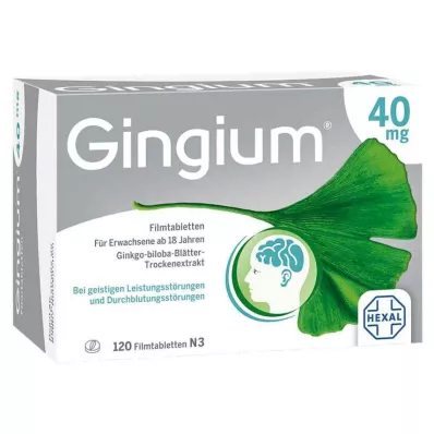 GINGIUM 40 mg apvalkotās tabletes, 120 gab GINGIUM 40 mg apvalkotās tabletes, 120 gab