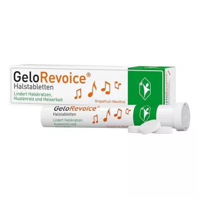GeloRevoice kakla pastilas greipfrūtu mentols pret aizsmakumu &amp; balss zudums, 20 gab