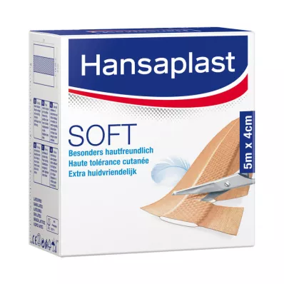 Hansaplast Soft Plaster 5mx4cm rullis, 1 gab
