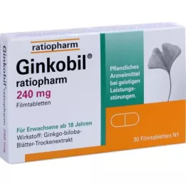 GINKOBIL-ratiopharm 240 mg apvalkotās tabletes, 30 gab