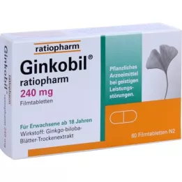 GINKOBIL-ratiopharm 240 mg apvalkotās tabletes, 60 gab