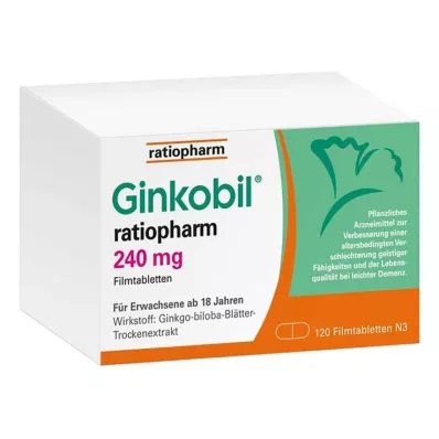 GINKOBIL-ratiopharm 240 mg apvalkotās tabletes, 120 gab GINKOBIL-ratiopharm 240 mg apvalkotās tabletes, 120 gab
