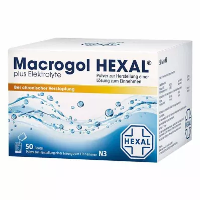MACROGOL HEXAL plus elektrolīti Plv.z.H.e.L.z.E., 50 gab MACROGOL HEXAL plus elektrolīti Plv.z.H.e.L.z.E., 50 gab