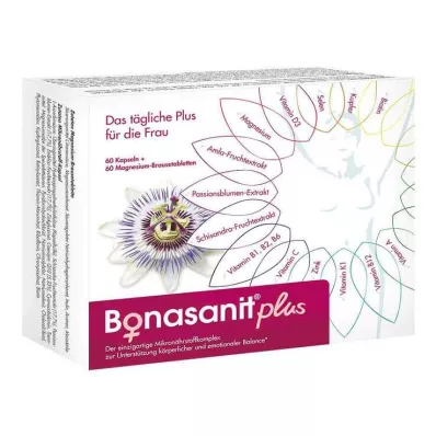 BONASANIT plus 60 kapsulas/60 grauzdēšanas tabletes kombinētā iepakojumā, 1 gab BONASANIT plus 60 kapsulas/60 grauzdēšanas tabletes kombinētā iepakojumā, 1 gab