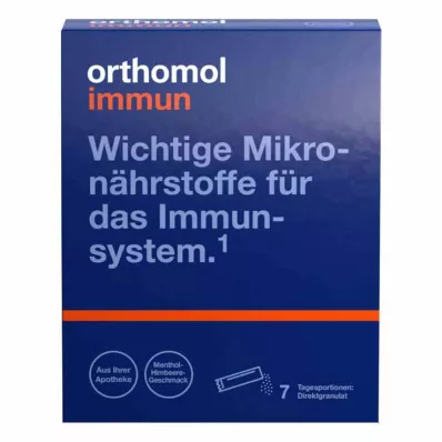 Orthomol Immun tiešās granulas mentols-avenes, 7 gab