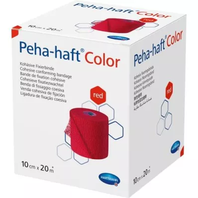 PEHA-HAFT Krāsu fiksācijas lente bez lateksa 10 cmx20 m sarkana, 1 gab