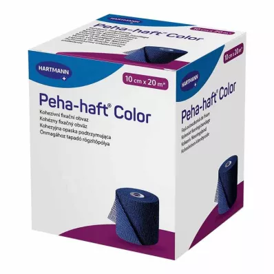 Peha Haft Color fiksējošais pārsējs latekss f.10 cm x 20 m zils, 1 gab