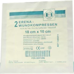 ERENA Neaustie kompresi sterili 10x10 cm, 2 gab