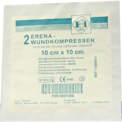 ERENA Neaustie kompresi sterili 10x10 cm, 2 gab