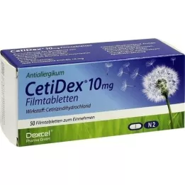 CETIDEX 10 mg apvalkotās tabletes, 50 gab