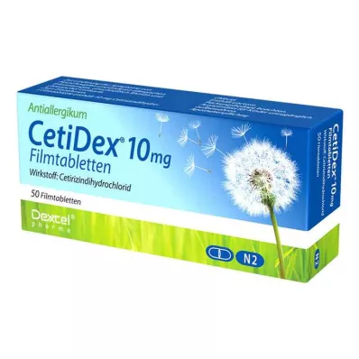 CETIDEX 10 mg apvalkotās tabletes, 50 gab CETIDEX 10 mg apvalkotās tabletes, 50 gab