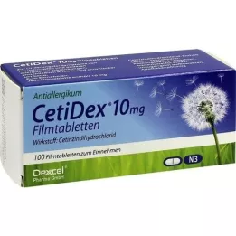 CETIDEX 10 mg apvalkotās tabletes, 100 gab