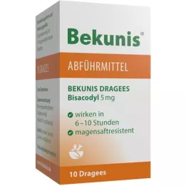 BEKUNIS Dragees Bisakodils 5 mg zarnās apvalkotās tabletes, 10 gab