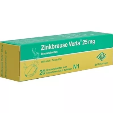 ZINKBRAUSE Verla 25 mg putojošās tabletes, 20 gab