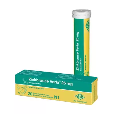 Cinka putojošās Verla® 25 mg putojošās tabletes, 20 gab Cinka putojošās Verla® 25 mg putojošās tabletes, 20 gab
