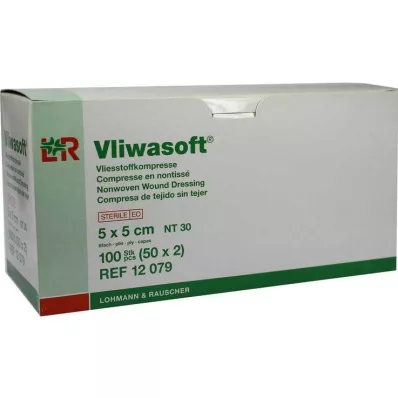 VLIWASOFT Neaustie kompresi 5x5 cm sterili 6l, 50X2 gab VLIWASOFT Neaustie kompresi 5x5 cm sterili 6l, 50X2 gab