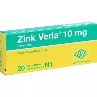 ZINK VERLA 10 mg apvalkotās tabletes, 20 gab