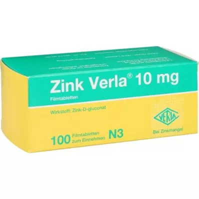 ZINK VERLA 10 mg apvalkotās tabletes, 100 gab
