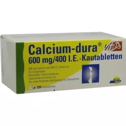CALCIUM DURA Vit D3 600 mg/400 I.U. košļājamās tabletes, 120 kapsulas