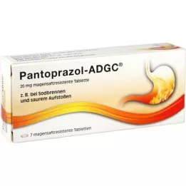 PANTOPRAZOL ADGC 20 mg zarnās apvalkotās tabletes, 7 gab