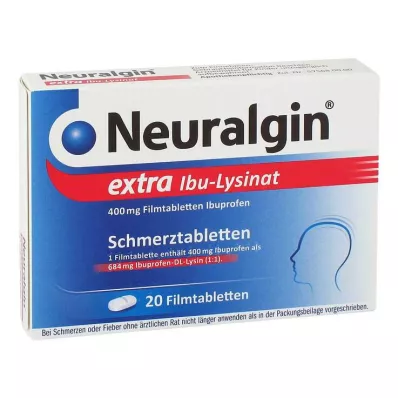 NEURALGIN papildus Ibu-lizināta apvalkotās tabletes, 20 gab NEURALGIN papildus Ibu-lizināta apvalkotās tabletes, 20 gab