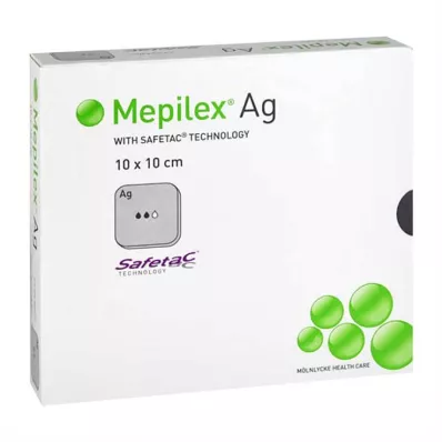 MEPILEX Ag putu pārsējs 10x10 cm sterils, 10 gab