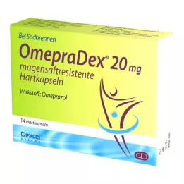 OMEPRADEX 20 mg kuņģim noturīgas cietās kapsulas, 14 gab