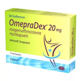 OMEPRADEX 20 mg kuņģim noturīgas cietās kapsulas, 7 gab
