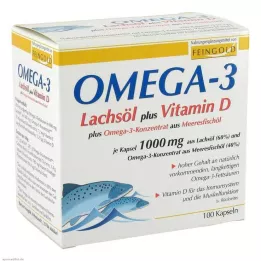 OMEGA-3 LACHSÖL plus Vit.D plus Omega-3 Conc. kapsulas, 100 gab